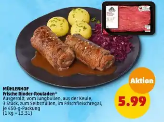 PENNY MÜHLENHOF Frische Rinder-Rouladen 450 g Packung Angebot