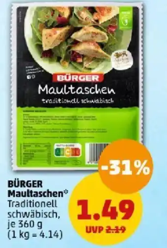 PENNY BÜRGER Maultaschen 360 g Angebot