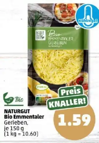 PENNY NATURGUT Bio Emmentaler Gerieben, 150 g Angebot