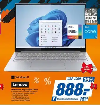 expert Techno Land Lenovo Notebook Yoga Slim 7 Pro Angebot