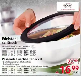 Selgros RÖSLE Edelstahlschüsseln Angebot