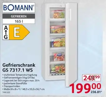 Selgros BOMANN Gefrierschrank GS 7317.1 WS Angebot