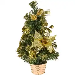 Sonderpreis Baumarkt Weihnachtsbaum künstlich 50 cm beschmückt im goldenen Topf Angebot