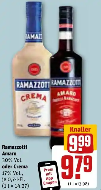 REWE Ramazzotti Amaro oder Crema 0,7 L-Fl. Angebot