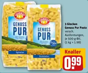 REWE 3 Glocken Genuss Pur Pasta 500 g Btl. Angebot