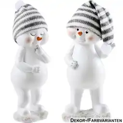 Sonderpreis Baumarkt Weihnachtsfigur Schneemann 21 cm aus Kunststein mit Strickmütze Angebot