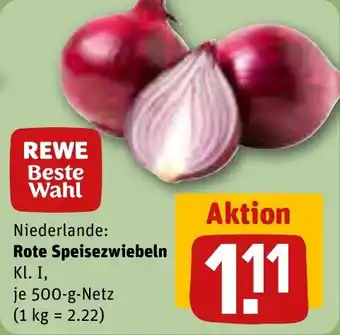 REWE Rote Speisezwiebeln 500 g Netz Angebot