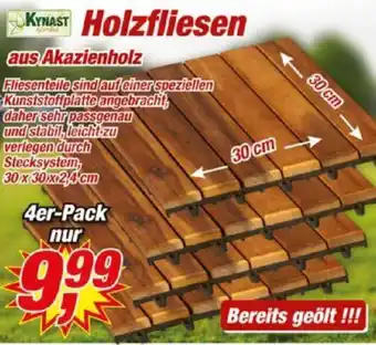 Posten Börse KYNAST Holzfliesen aus Akazienholz 4er-Pack Angebot