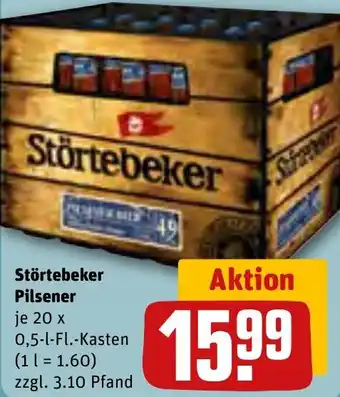 REWE Störtebeker Pilsener 20x0,5 L-Fl. Kasten Angebot