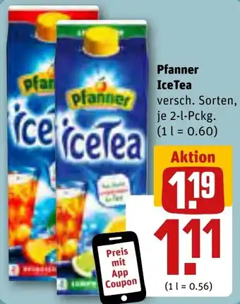 REWE Pfanner Ice Tea 2-l-Pckg. Angebot