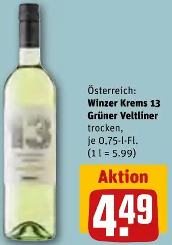 REWE Winzer Krems 13 Grüner Veltliner 0,75 L-Fl. Angebot