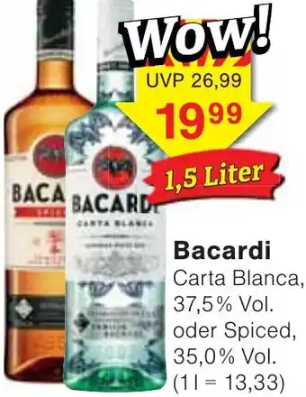 Wiglo Wunderland Bacardi Carta Blanca 1,5 Liter Angebot