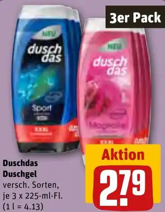 REWE Duschdas Duschgel 3 x 225-ml-Fl. Angebot