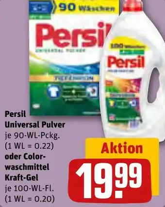 REWE Persil Universal Pulver 90-WL-Pckg. oder Colorwaschmittel Kraft-Gel 100 WL-Fl. Angebot