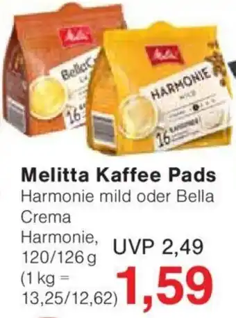 Jawoll Melitta Kaffee Pads 120/126 g Angebot