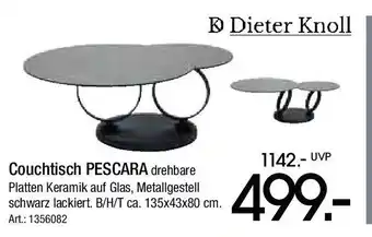 Zurbrüggen Dieter Knoll Couchtisch PESCARA Angebot