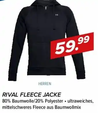 Hervis Under Armour Herren Rival Fleece Jacke Angebot