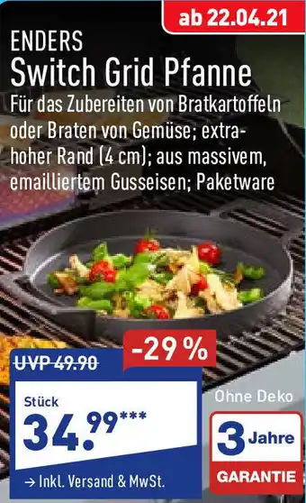 Aldi Nord Enders Switch Grid Pfanne Angebot