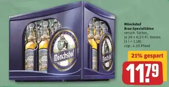 REWE Center Mönchshof Brau Spezialitäten 20x0,5L Angebot