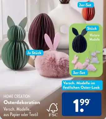 Aldi Süd HOME CREATION Osterdekoration Angebot