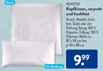 Aldi Süd NOVITESSE Kopfkissen, recycelt und kochfest Angebot