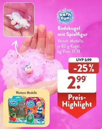 Aldi Süd bath fun Badekugel mit Spielfigur 80 g Angebot