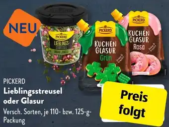 Aldi Süd PICKERD Lieblingsstreusel oder Glasur 110-125 g Packung Angebot