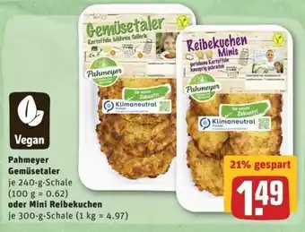 REWE Center Pahmeyer Gemüsetaler 240g oder Mini Reibekuchen 300g Angebot