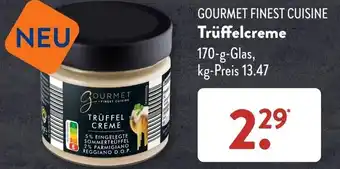 Aldi Süd GOURMET FINEST CUISINE Trüffelcreme 170 g Glas Angebot