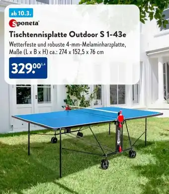 Aldi Süd Sponeta Tischtennisplatte Outdoor S 1-43e Angebot