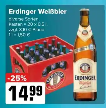 Logo Getränkemarkt Erdinger Weißbier diverse Sorten, 20*500ml Angebot