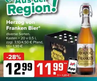 Logo Getränkemarkt Herzog von Franken Bier 20*500ml Angebot