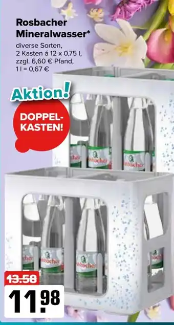 Logo Getränkemarkt Rosbacher Mineralwasser 2*12*750ml Angebot