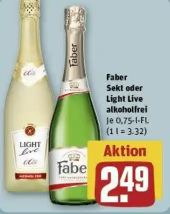 REWE Faber Sekt oder Light Live alkoholfrei 0,75-l-Fl. Angebot