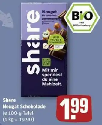 REWE Share Nougat Schokolade 100-g-Tafel Angebot