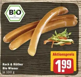 REWE Center Rack & Rüther Bio Wiener 100g Angebot