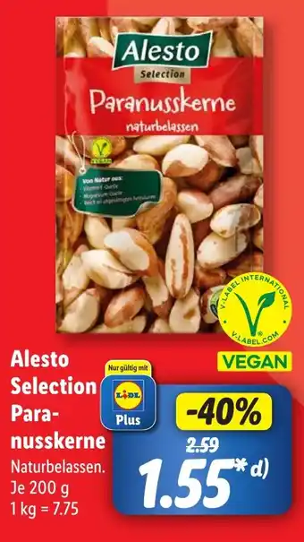 Lidl Alesto Selection Para- nusskerne 200 g Angebot