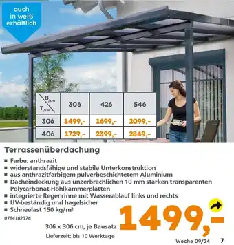 Globus Baumarkt Terrassenüberdachung Angebot