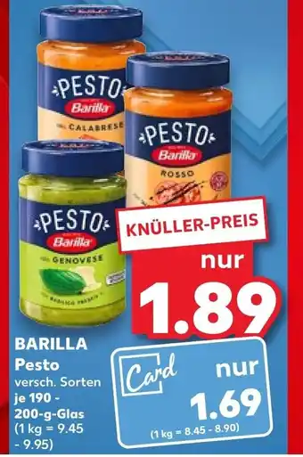 Kaufland BARILLA Pesto 190 - 200-g-Glas Angebot