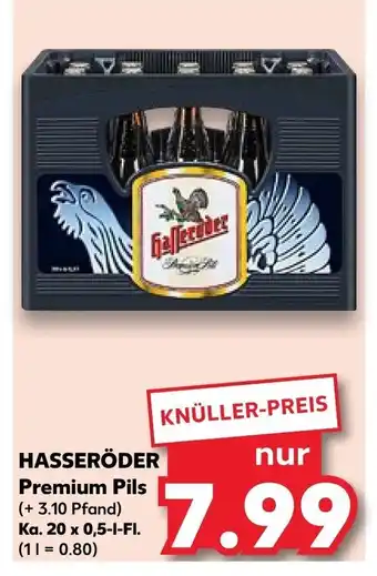 Kaufland HASSERÖDER Premium Pils  20 x 0,5-I-FI. Angebot