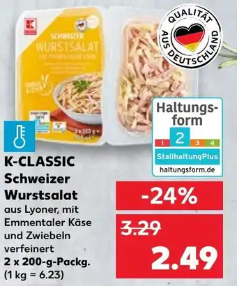 Kaufland K-CLASSIC Schweizer Wurstsalat 2 x 200g Packg Angebot