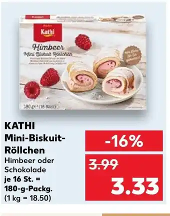 Kaufland KATHI Mini-Biskuit-Röllchen 180g Packg Angebot