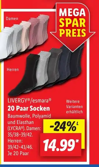 Lidl LIVERGY/esmara 20 Paar Socken Angebot