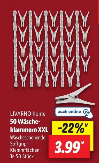 Lidl LIVARNO home 50 Wäsche- klammern XXL Angebot