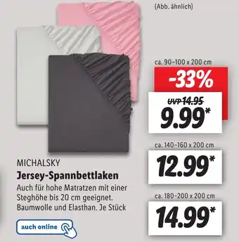 Lidl MICHALSKY Jersey-Spannbettlaken  Ca. 180-200 x 200 cm Angebot