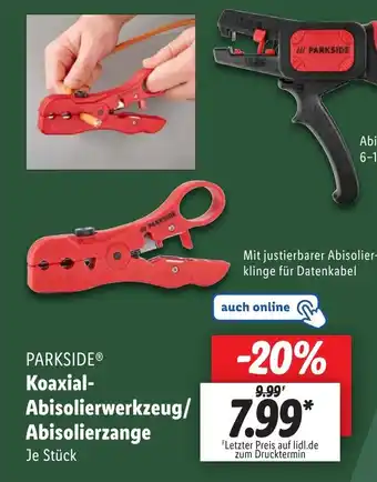 Lidl PARKSIDEⓇ Koaxial- Abisolierwerkzeug/ Abisolierzange Angebot