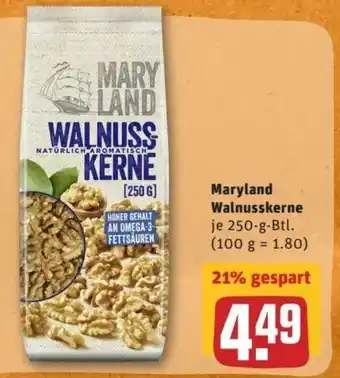 REWE Center Maryland Walnusskerne 250g Btl. Angebot