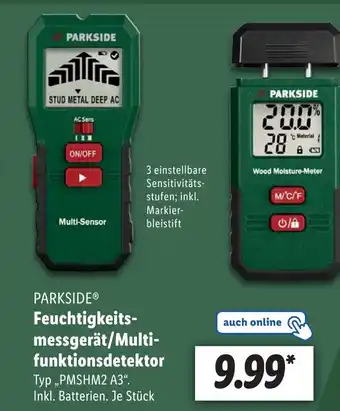 Lidl PARKSIDE Feuchtigkeits-messgerät/Multi-funktionsdetektor Angebot