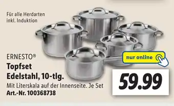 Lidl ERNESTO Topfset Edelstahl, 10-tlg. Angebot