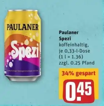 REWE Center Paulaner Spezi 0,33L Angebot